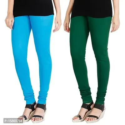 Stylish Fancy Cotton Solid Leggings For Women Pack Of 2