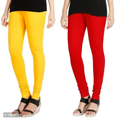 Stylish Fancy Cotton Solid Leggings For Women Pack Of 2