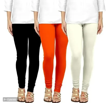 Stylish Fancy Cotton Solid Leggings For Women Pack Of 3