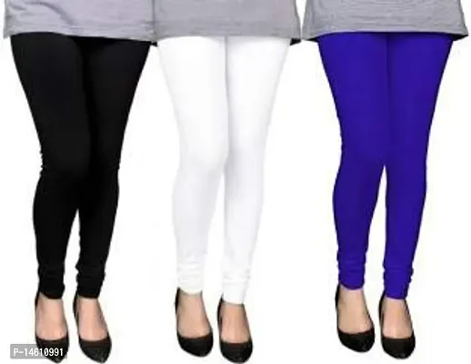 Trendy Women Lycra Cotton  Leggings Pack of 3-thumb0