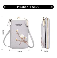 Shivika PU Womens Mobile Cell Phone Cash Card Holder Cross-Body Sling Bag Girls Small Hand Wallet-thumb1