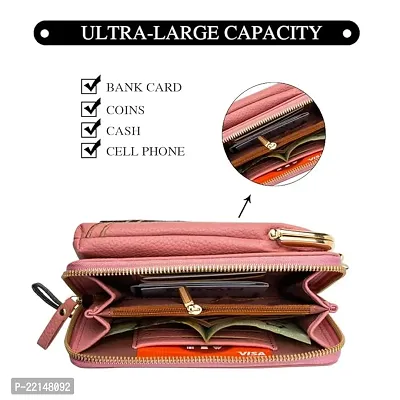 Shivika PU Womens Mobile Cell Phone Cash Card Holder Cross-Body Sling Bag Girls Small Hand Wallet-thumb3