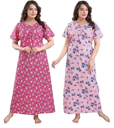 Hot Selling Cotton Hosiery Gowns Women's Nightwear 