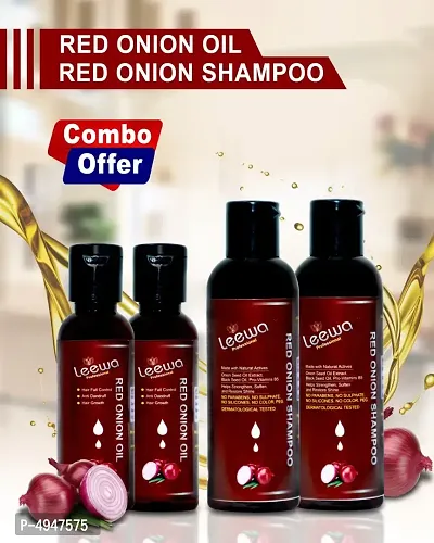 Premium Red Onion Oil and Shampoo Combo Pack 2 ( 100ml Oil and 200ml Shampoo)