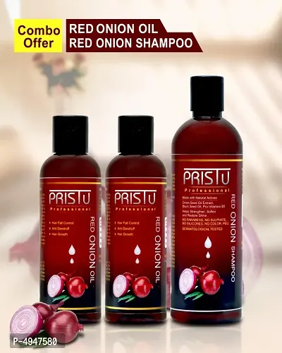 Premium Onion Herbal Oil and Shampoo Combo Pack (Onion Oil 200ml and Shampoo 200ml)