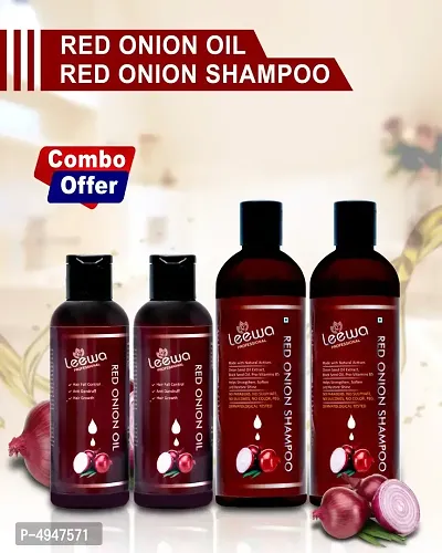 Premium Red Onion Oil and Shampoo Combo Pack (200ml Oil and 400ml Shampoo)