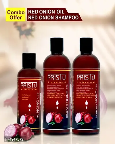Premium Onion Herbal Oil and Shampoo Combo Pack (Onion Oil 100ml and Shampoo 400ml)
