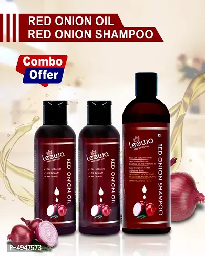 Premium Onion Herbal Oil and Shampoo Combo Pack ( Onion Oil 200ml and Shampoo 200ml)-thumb0