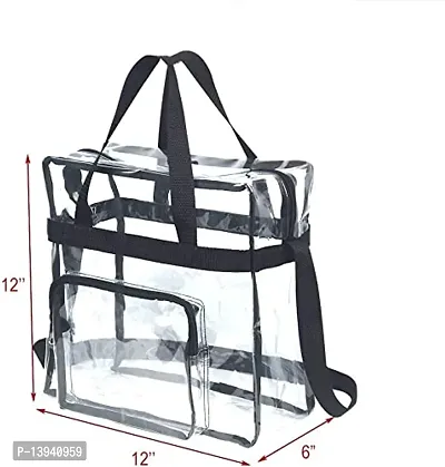 pristu Clear Bag Stadium Approved, Cold-Resistant, Lightweight and Waterproof, Transparent Tote Bag and Gym Clear Bag, See Through Tote Bag for Work, Sports Games and Concerts-12 x12 x6-thumb5