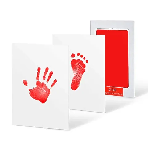 pristu Baby Hand Print and Footprint kit | Pinting Kit Inkless Infant Hand & Foot Stamp Doesn?t Touch Skin (Medium, 0-6 Months)