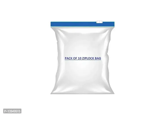 Pristu Pack Of 10 Ziplock Pouch Veg Bag, Zip lock Bag For Storage, Freezer RE-USABLE Zipper Bags, Ziplock Plastic Bags For Fridge Food Storage, Zip lock bags Medium Size 9X10 (22.86cmX25.4cm)