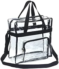 pristu Clear Bag Stadium Approved, Cold-Resistant, Lightweight and Waterproof, Transparent Tote Bag and Gym Clear Bag, See Through Tote Bag for Work, Sports Games and Concerts-12 x12 x6-thumb1