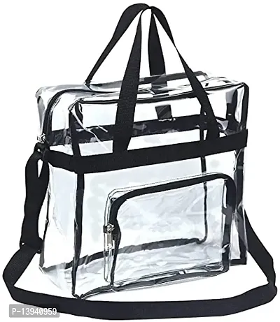 pristu Clear Bag Stadium Approved, Cold-Resistant, Lightweight and Waterproof, Transparent Tote Bag and Gym Clear Bag, See Through Tote Bag for Work, Sports Games and Concerts-12 x12 x6-thumb2