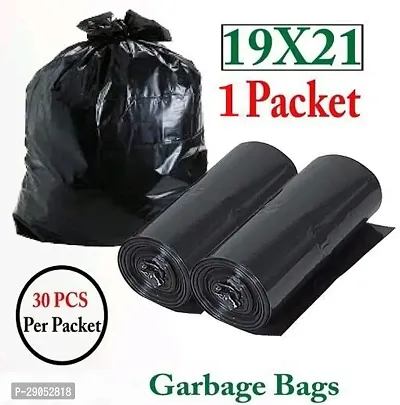 Dustbin Bags,Medium Size,30 Bags/Pack,Black Color,19X21 Inch Pack Of 1-thumb0