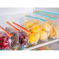 Pristu Pack Of 10 Ziplock Pouch Veg Bag, Zip lock Bag For Storage, Freezer RE-USABLE Zipper Bags, Ziplock Plastic Bags For Fridge Food Storage, Zip lock bags Medium Size 9X10 (22.86cmX25.4cm)-thumb1