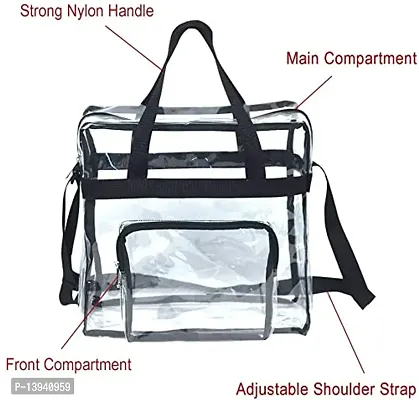 pristu Clear Bag Stadium Approved, Cold-Resistant, Lightweight and Waterproof, Transparent Tote Bag and Gym Clear Bag, See Through Tote Bag for Work, Sports Games and Concerts-12 x12 x6-thumb4