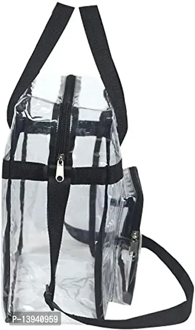 pristu Clear Bag Stadium Approved, Cold-Resistant, Lightweight and Waterproof, Transparent Tote Bag and Gym Clear Bag, See Through Tote Bag for Work, Sports Games and Concerts-12 x12 x6-thumb3