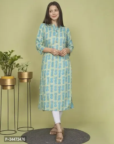 Stylish Green Cotton Kurta For Women