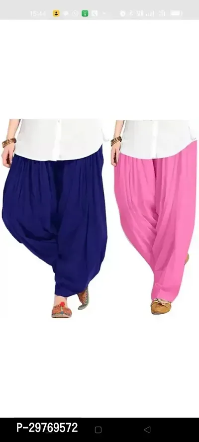 Fabulous Multicoloured Cotton Patiala Salwar For Women Pack Of 2