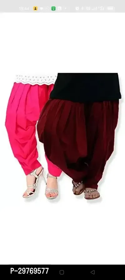 Fabulous Multicoloured Cotton Patiala Salwar For Women Pack Of 2-thumb0