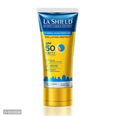 La Shield Pollution Protect Mineral Sunscreen Gel Spf 50 , WHITE, 50 gram-thumb0