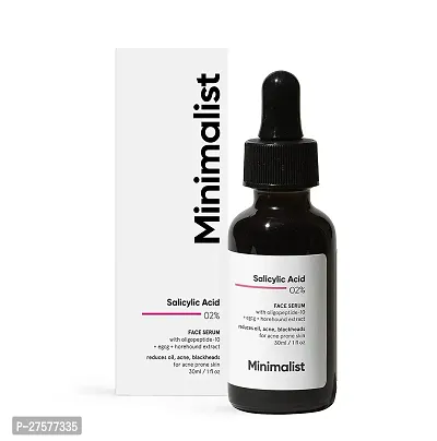 Minimalist 2% Salicylic Acid Serum For Acne, Blackheads  Open Pores | Reduces Excess Oil  Bumpy Texture | BHA Based Exfoliant for Acne Prone or Oily Skin | 30ml