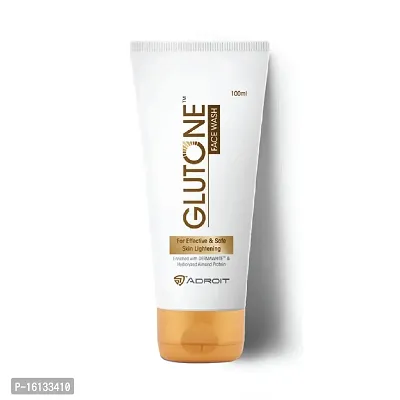Glutone Face Wash| Glow  Radiance Face Wash| With Saxifrage, Papaya  Guava Extract| Enriched Hydrolyzed Almond Protein| Sugar-Based Formula| 100ml