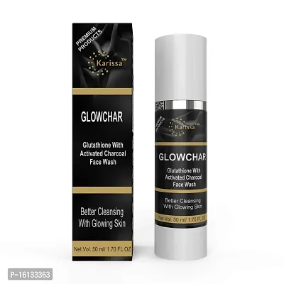 Karissa Glowchar Glutathione with activated charcoal face wash 50ml-thumb0