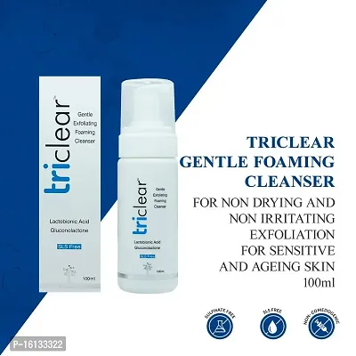 Trikona Pharma Triclear Gentle Foaming Cleanser, Soap Free, With Advanced PHA's, For Gentle Cleaning, For Sensitive Skin. No Parabens, No Sulphates,100ml-thumb2