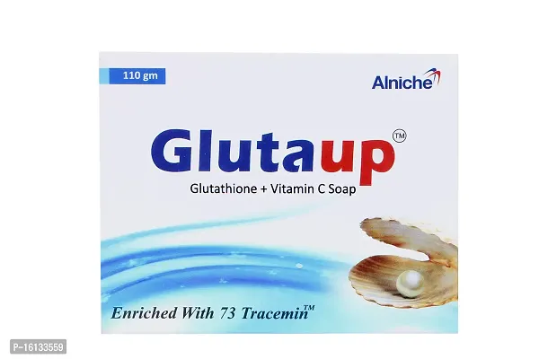 Alniche Gluta Up Soap (Glutathione + Vitamin E + Aloe Vera) 110 gram, White