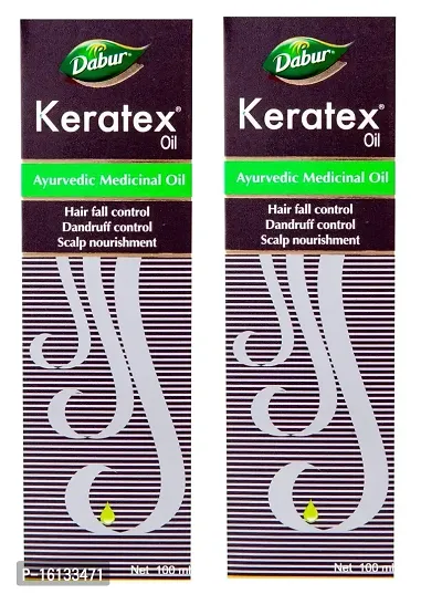 Dabur Keratex Oil Ayurvedic Medicinal Oil - Reduces Hairfall by 56.5% -100 ml (Pack of 2)-thumb0