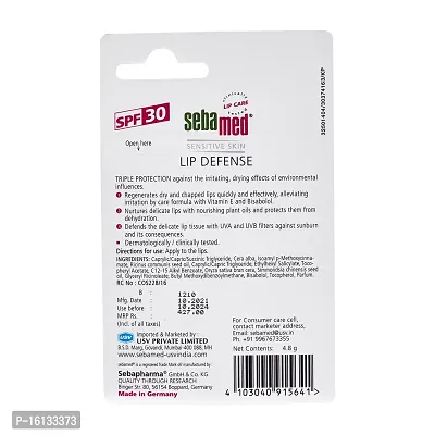 Sebamed Lip Defense, 4.8g For Dry  Chapped Lips With SPF 30 With Jojoba Oil  Vitamin E-thumb4