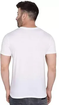 Elegant White Polyester Blend Printed Tees For Men-thumb1