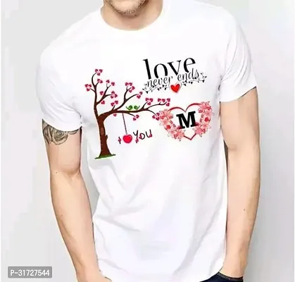 Elegant White Polyester Blend Printed Tees For Men-thumb0