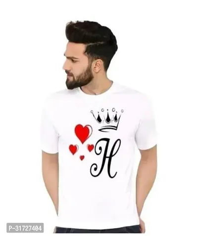 Elegant White Polyester Blend Printed Tees For Men-thumb0