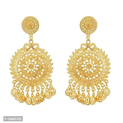 Golden Metal Agate Jhumkas Earrings For Women-thumb0