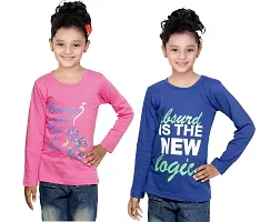 IndiWeaves Girls Cotton Full Sleeve Printed T-Shirt Pack of 2(10200-0108-IW-P2-XL1_Pink::Purple_12-13 Years)-thumb1