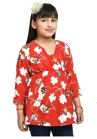 Stylish Multicoloured Crepe Printed Tops For Girls Pack Of 2-thumb2