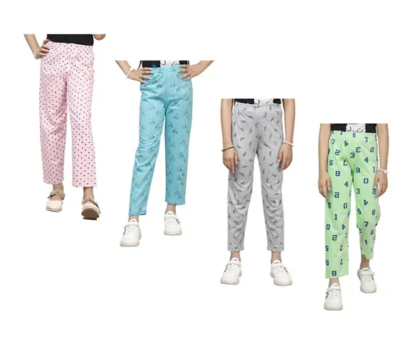 Stylish Pyjama Lower Pant For Girls Pack Of 4