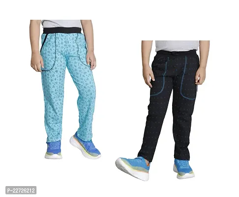 Stylish Cotton Multicoloured Track Pant For Boys Pack Of 2-thumb0