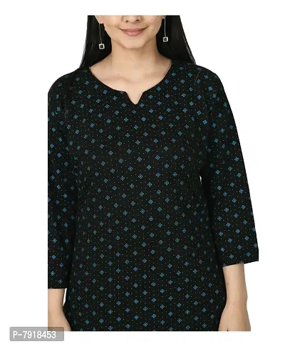 IndiWeaves#174; Cotton Printed Straight Top/Short Kurti for Women/Girls [Pack of 1]-thumb4