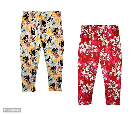 Fabulous Polyester Printed Slim Fit Capris For Girls Pack Of 2-thumb0