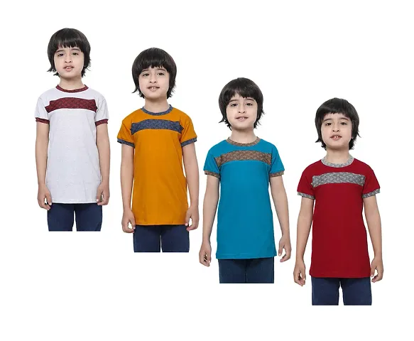 Stylish Colourblocked Tees For Boys Pack Of 4