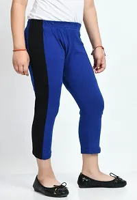 Stylish Blue Cotton Solid Capris For Girls-thumb2