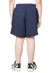 Elegant Navy Blue Cotton Blend Solid Shorts For Boys-thumb4