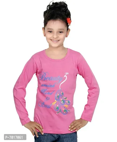 IndiWeaves Girls Cotton Full Sleeve Printed T-Shirt Pack of 2(10200-0108-IW-P2-XL1_Pink::Purple_12-13 Years)-thumb3