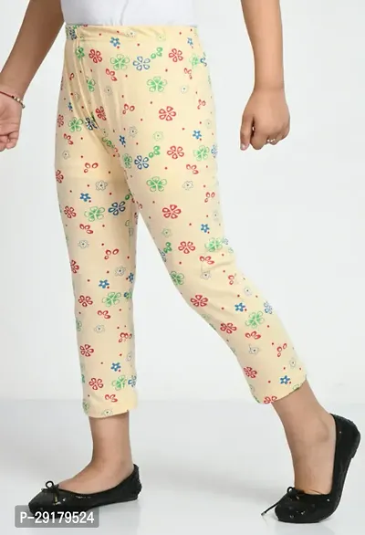 Fabulous Beige Cotton Printed Capri For Girls-thumb3