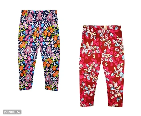 Fabulous Polyester Printed Slim Fit Capris For Girls Pack Of 2-thumb0