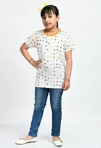 Stylish Multicoloured Crepe Printed Tee For Girls Pack Of 2-thumb1