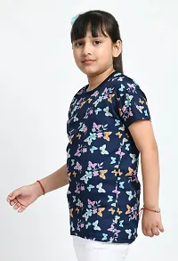 Stylish Multicoloured Crepe Printed Tee For Girls Pack Of 4-thumb3